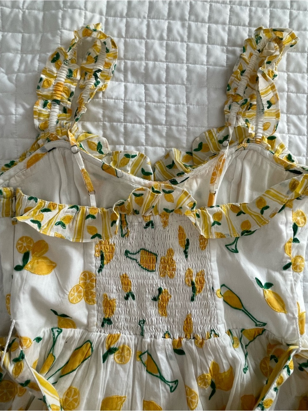 Show Me Your Mumu Jolene Mini Dress Limoncello Embroidery sz Small Coastal Chic - Picture 6 of 17